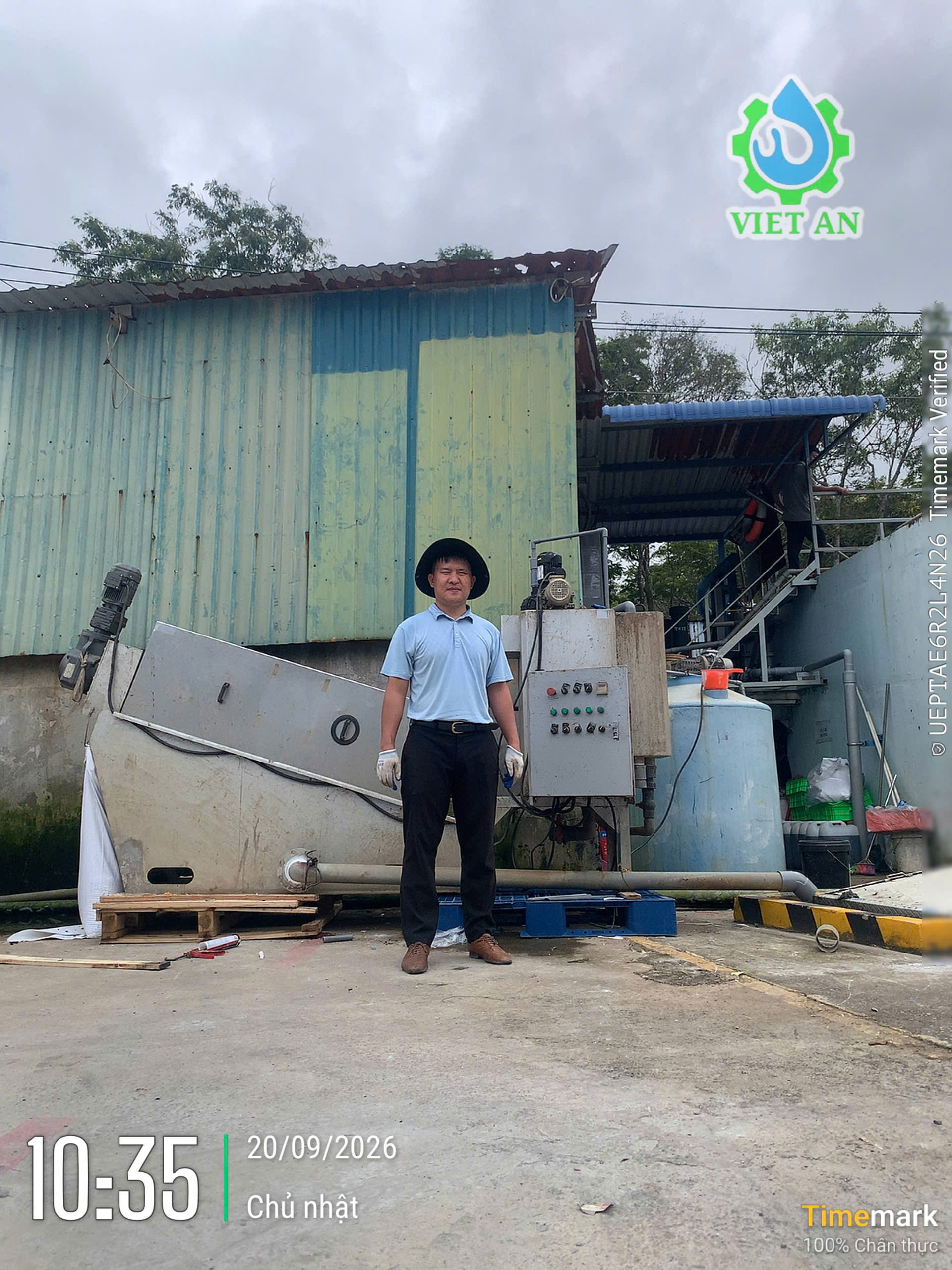 Máy ép bùn trục vít Việt An cho thuê