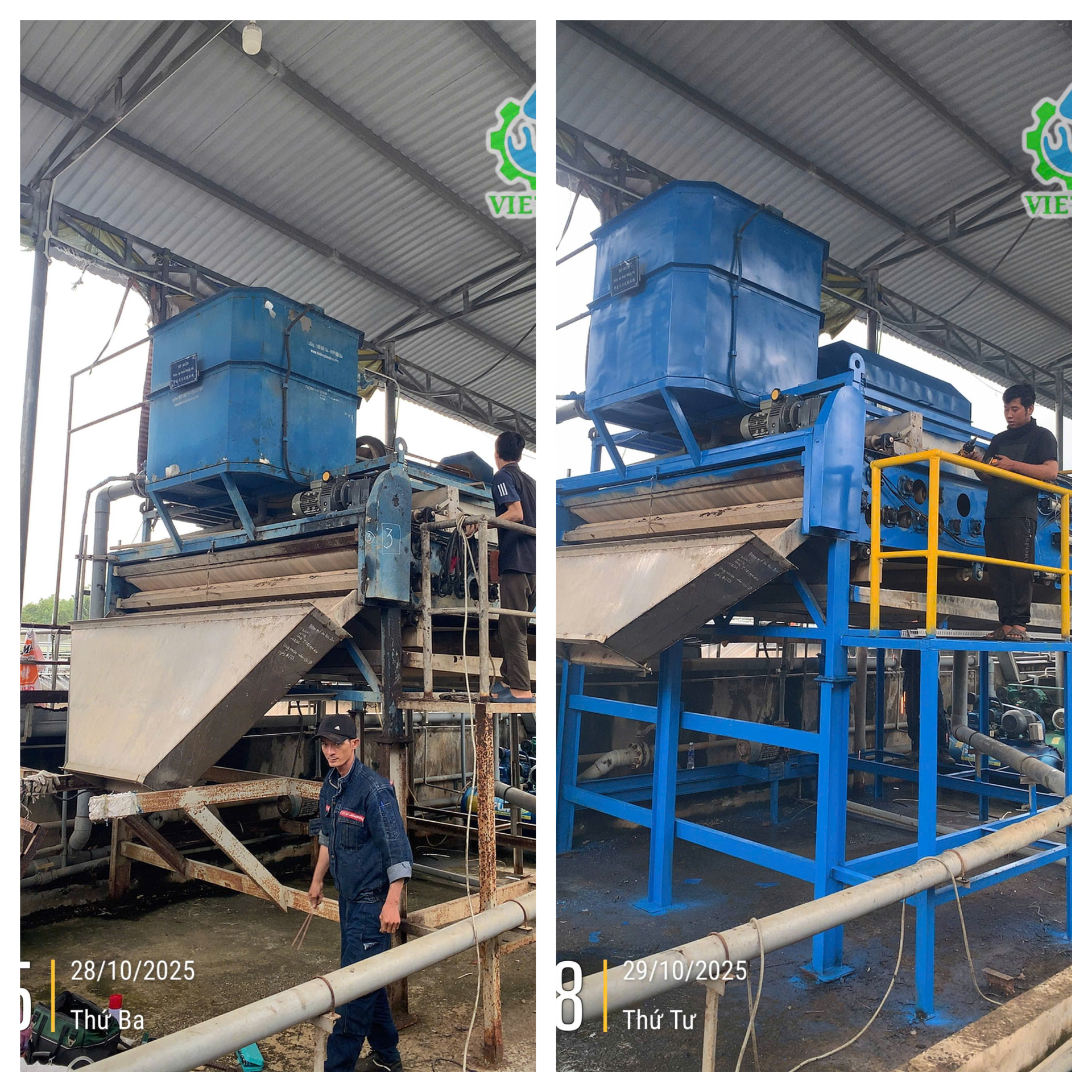 Sửa chữa máy ép bùn