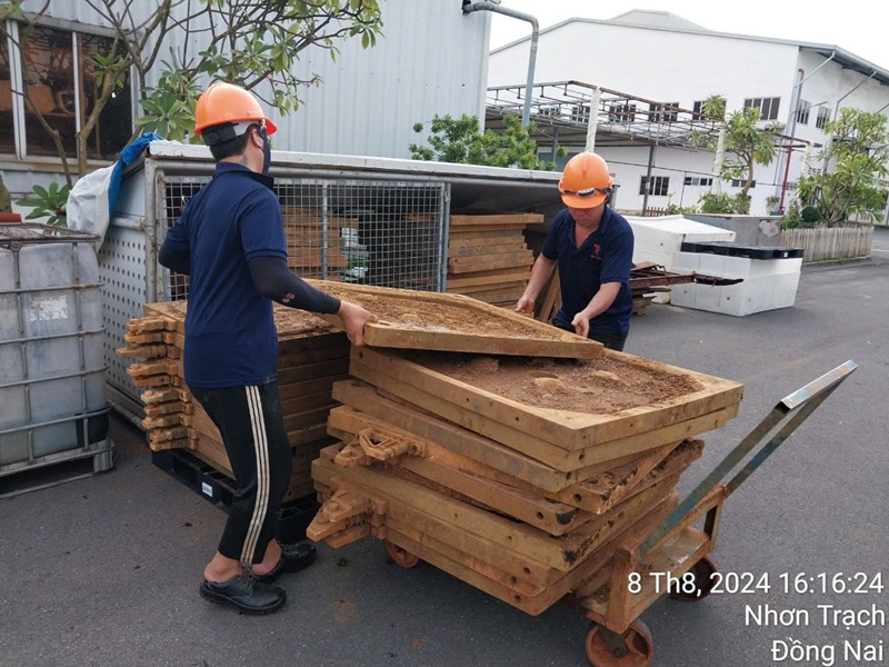 Tấm khung bản máy ép bùn cong vênh biến dạng