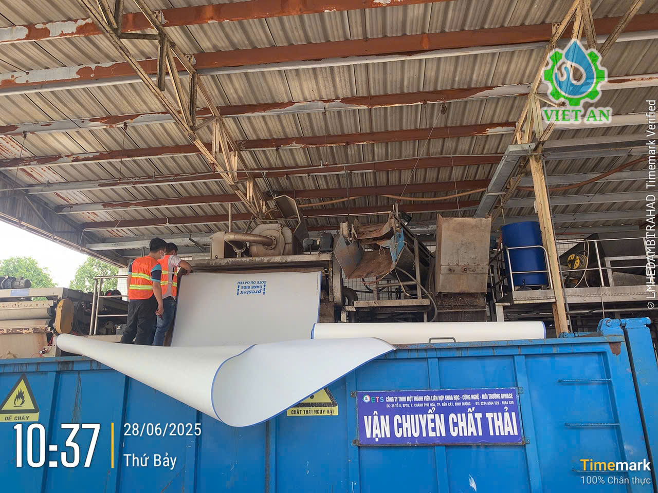 Vải lọc băng tải máy ép bùn